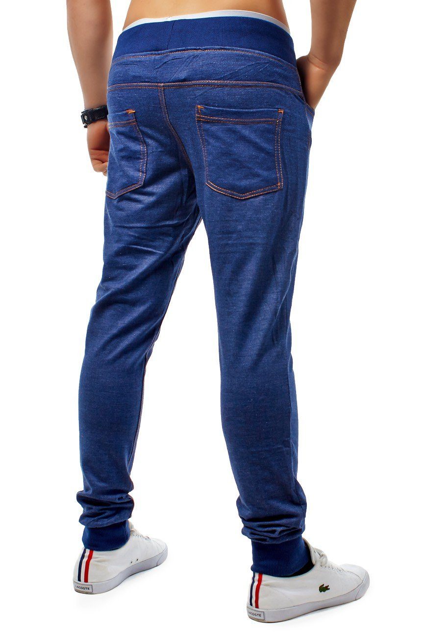 Sweathose Optik Egomaxx Jogginghose Jeans in (1-tlg) Jungen und Jogginghose Blau Sporthose 1202 Stretch