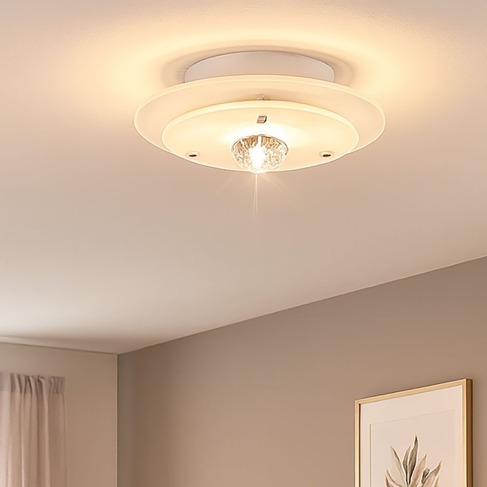 Esto Deckenleuchte, Leuchtmittel nicht inklusive, Deckenleuchte Deckenlampe Glas Metall rund Beleuchtung Lampe