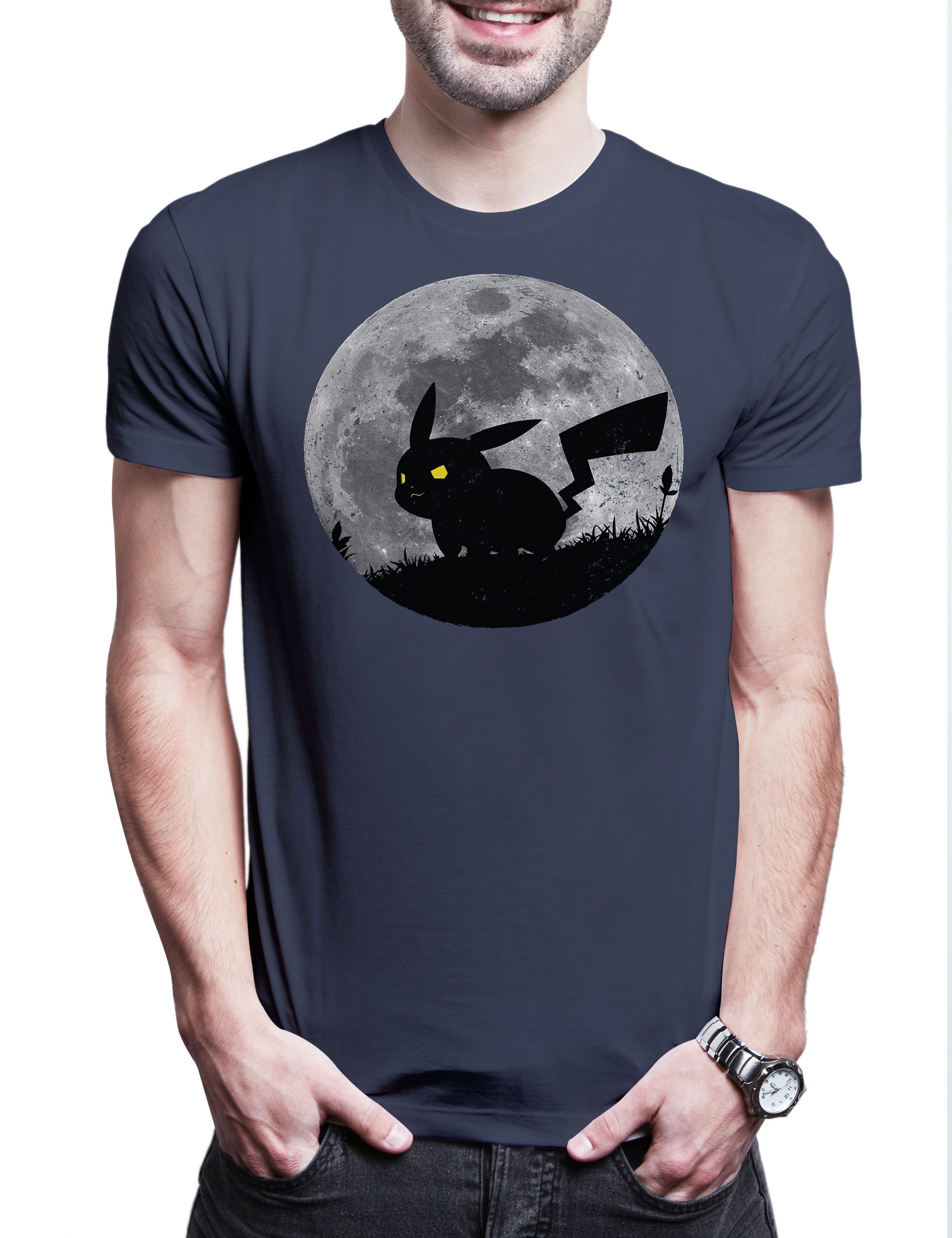 Print-Shirt Poke Moon Herren T-Shirt Mond Ball Anime Go Trainer Evolution XP Fight