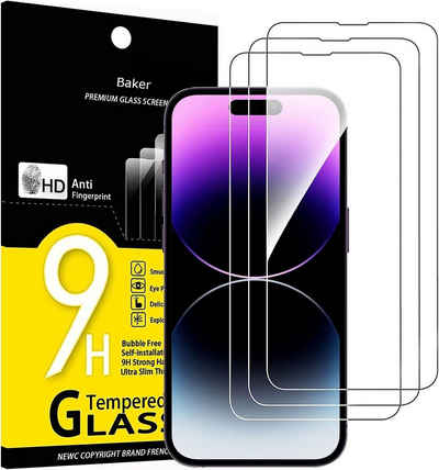 Baker Schutzfolie 3er Panzerglas für iPhone 13/13 mini/13 Pro/ 13 Pro Max, (3 Pack), Sichtschutz, 9H Härte, HD Displayschutzfolie, 0.33mm Ultra-klar