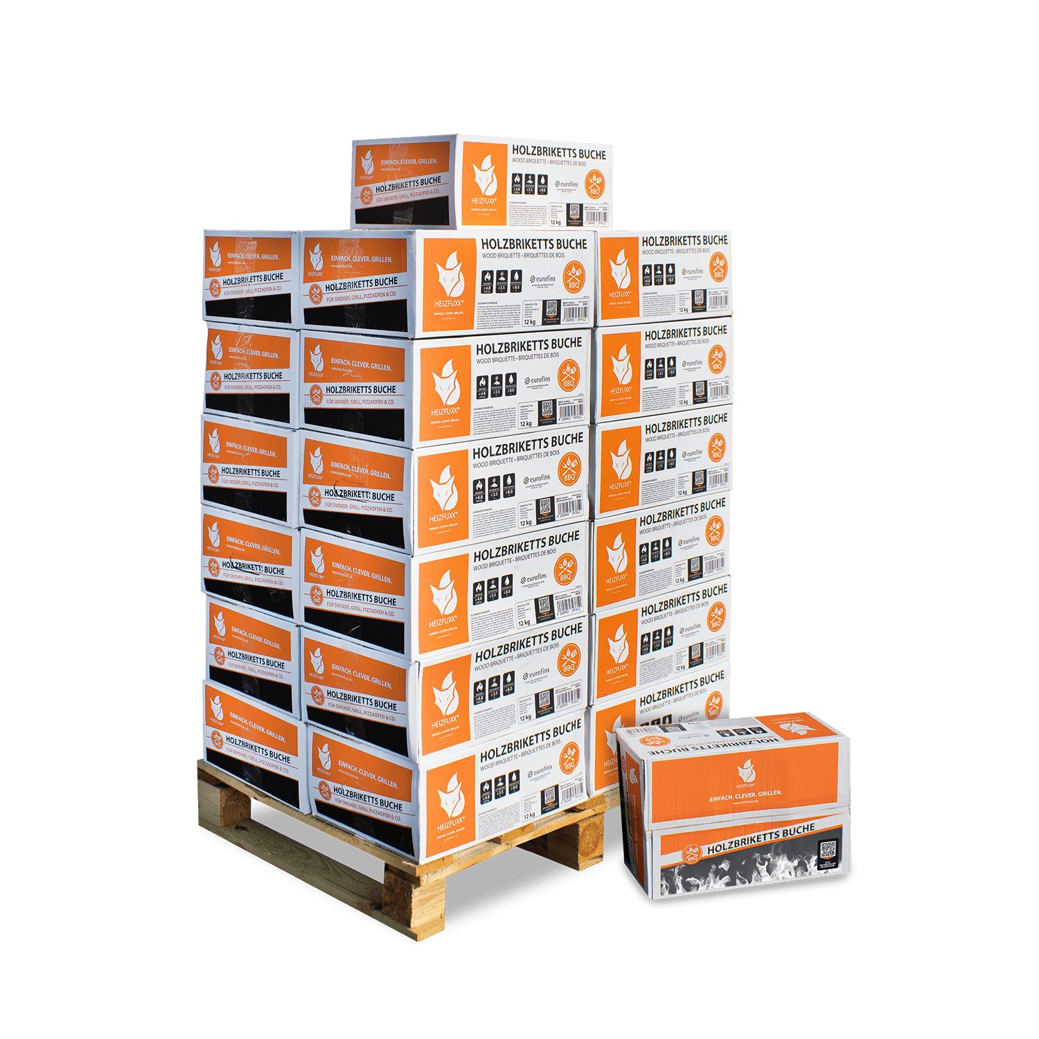 HEIZFUXX Holzbriketts Nestro Hartholz M, 300 kg, (Palette, 25-St)