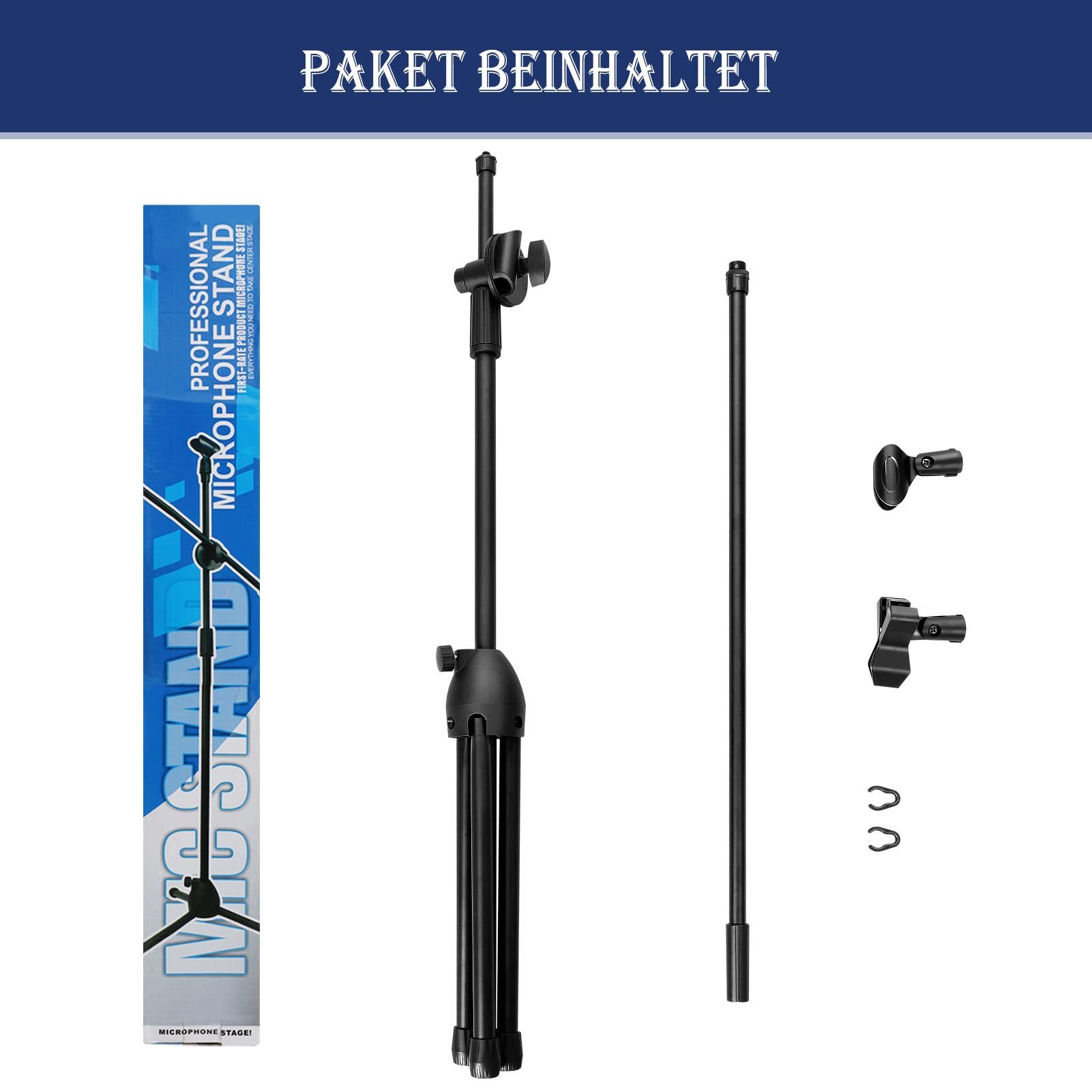Youyijia Mikrofonständer Mikrofonständer boden Mikrofonstativ Höhenverstellbar Dreibeiniger, (1-tlg)