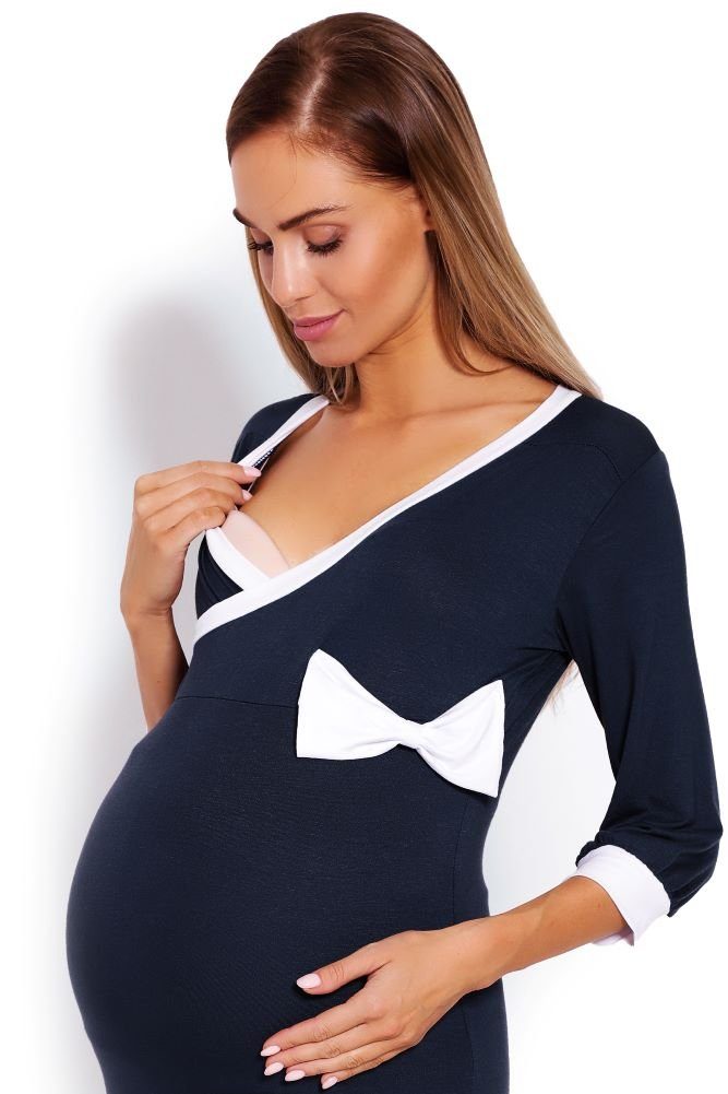 Stillen Nachthemd PeeKaBoo grau Stillnachthemd Umstandsnachthemd Schwangerschaft