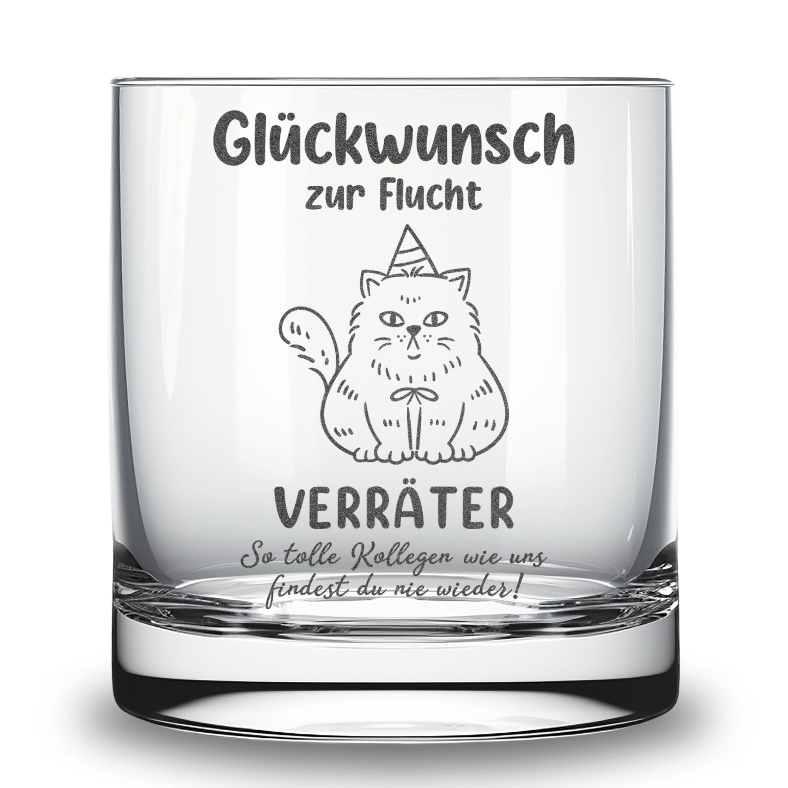 Lasernauten Whiskyglas Glas mit Gravur zum Abschied Kollegin Kollege Geschenk Verabschiedung