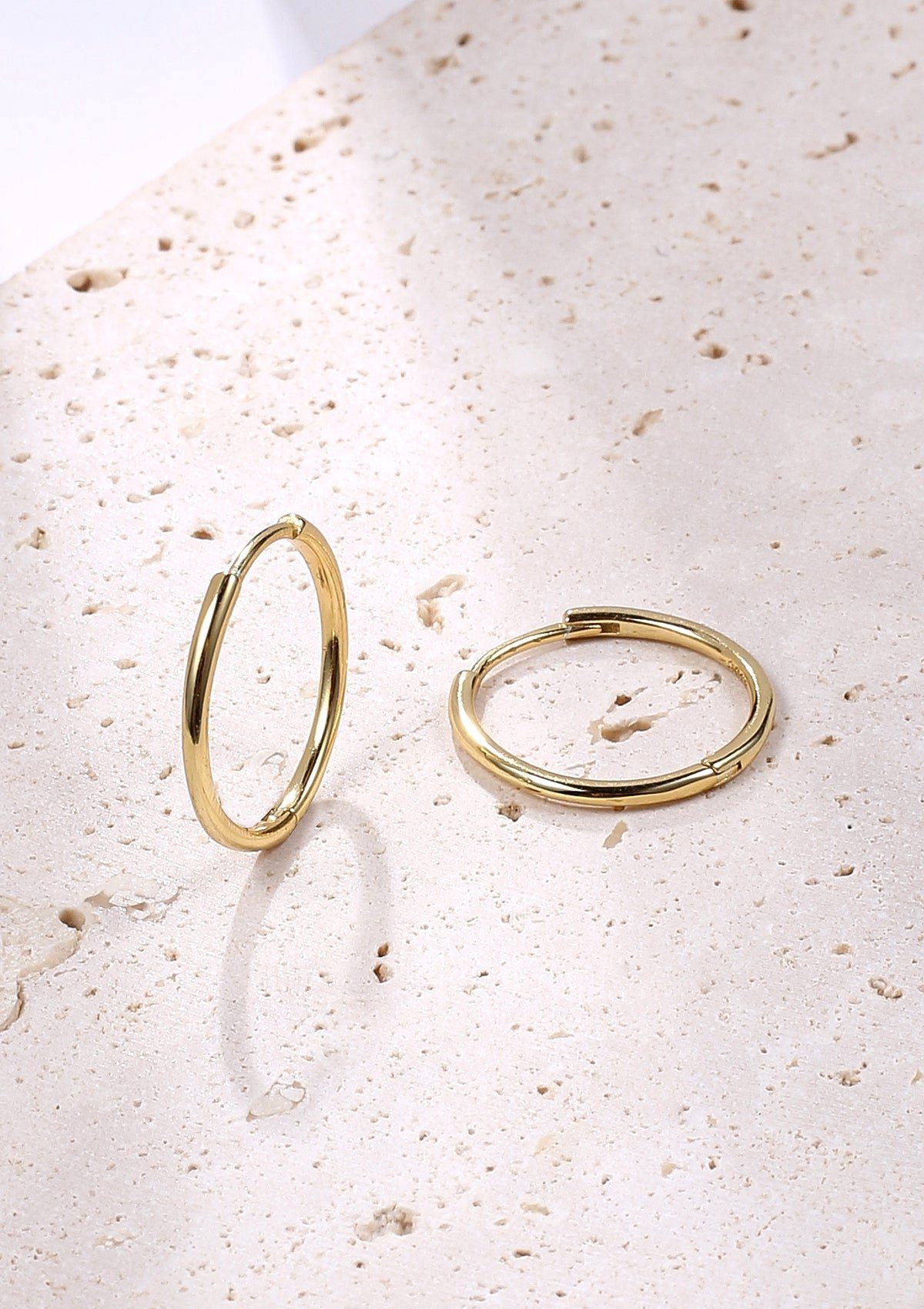Hey Happiness Paar Creolen 925 Silber Damen, Vergoldet 18K Roségold, Basic Ohrringe Silber, Geschenk Idee