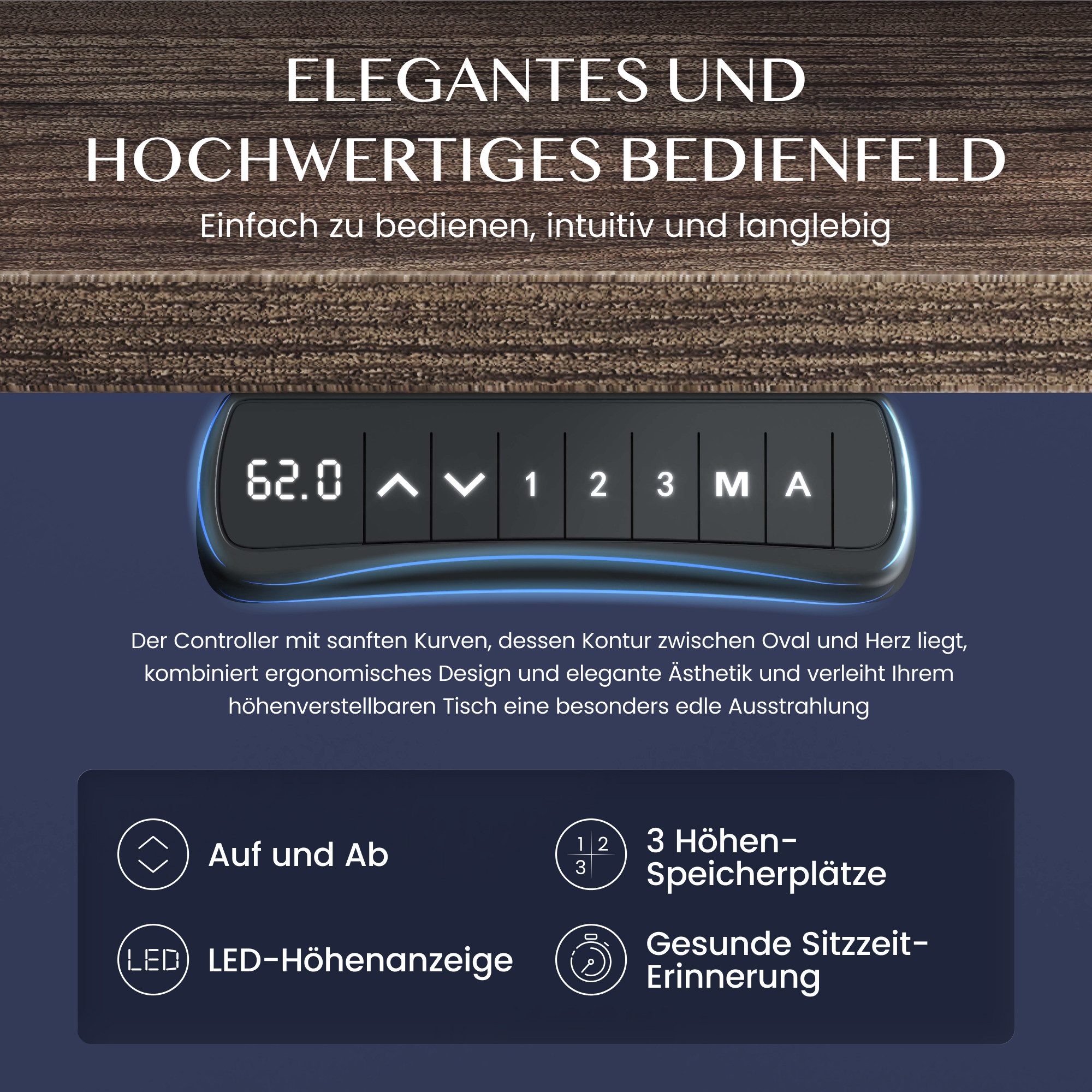 FLEXISPOT Schreibtisch Elektrisch höhenverstellbares Tischgestell (EC5 Serie) (Dual-Motor & 3-Fach-Teleskop & 3 Speicherhöhen, Zeit-Erinnerungsfunktion, Softsta – Bild 4 von 5