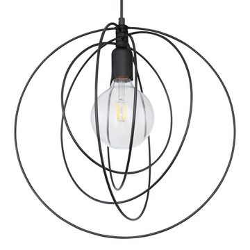 etc-shop Kugelleuchte, Leuchtmittel inklusive, Warmweiß, Pendel Decken Lampe RETRO Filament Wohn Zimmer Ring