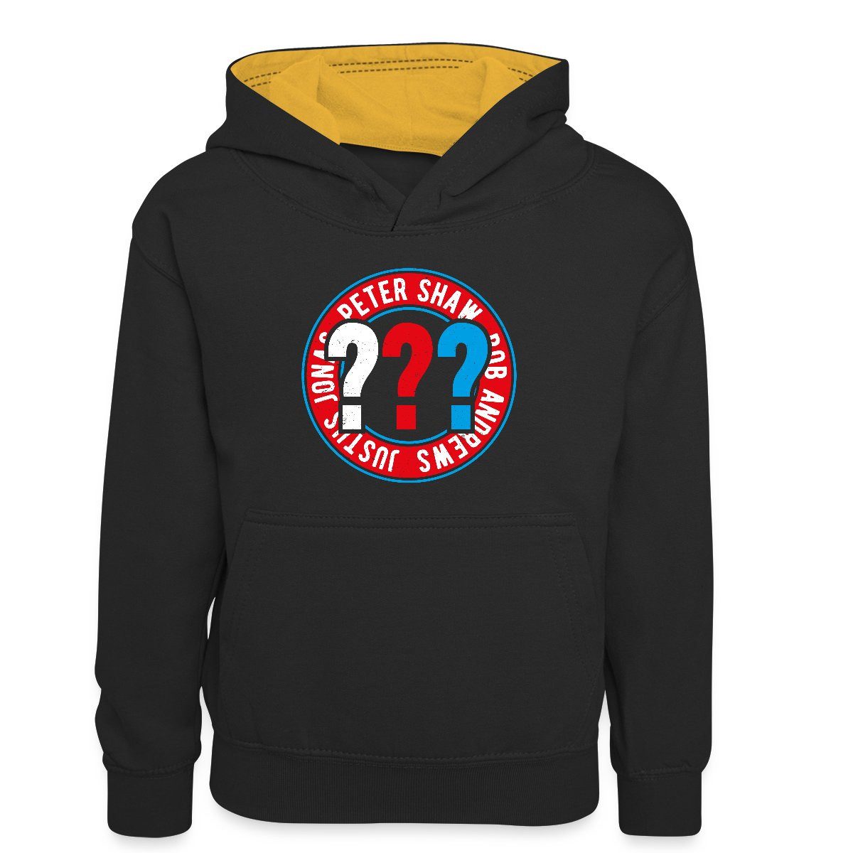 Hoodie Die Drei Fragezeichen Kids Logo Kreis Kinder Kontrast-Hoodie