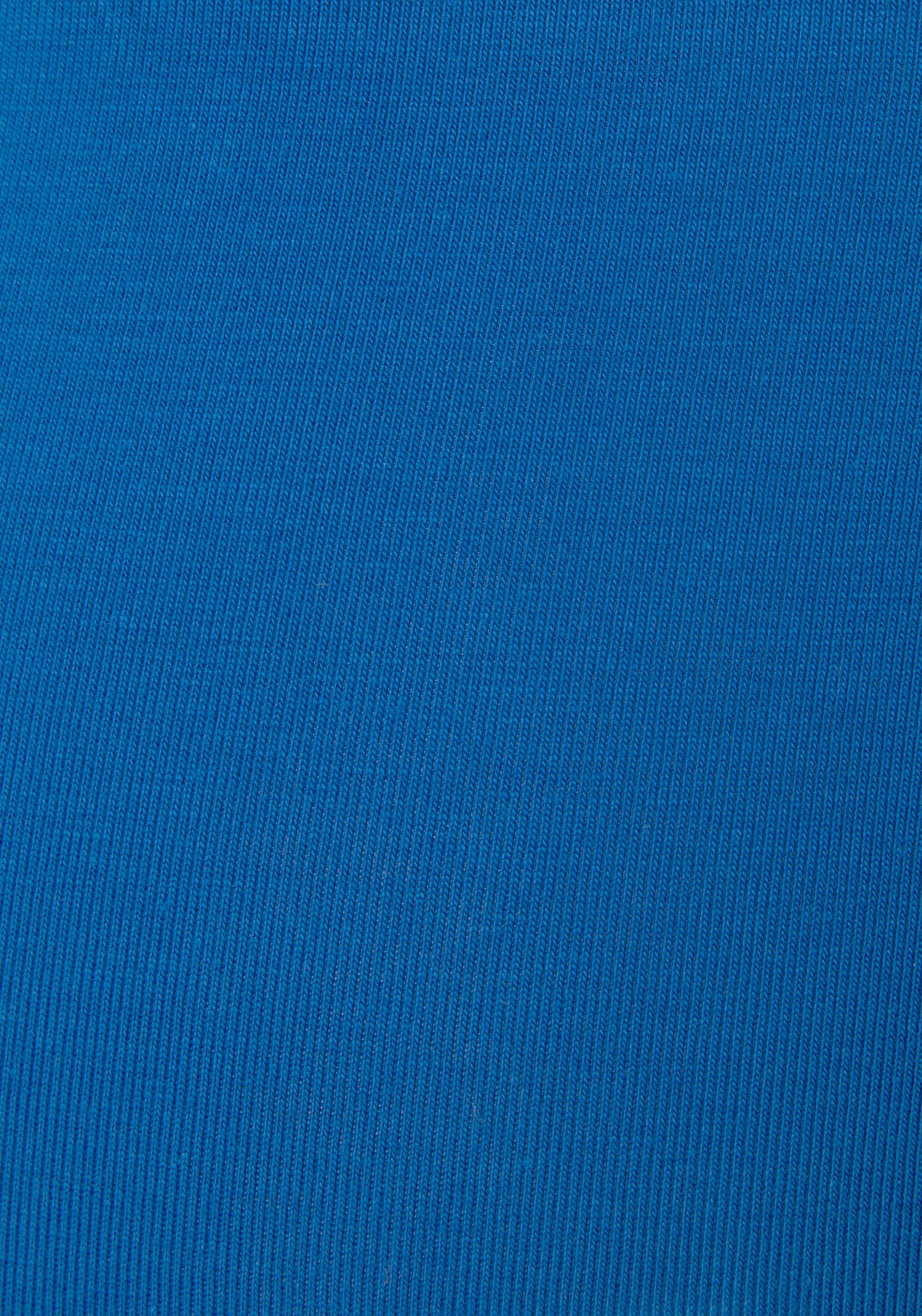 Loungewear Shorts Bündchen royal und Logodruck, LASCANA mit breitem blau