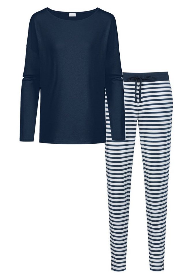 Mey Pyjama Tessie (Set, 2 tlg) Schlafanzug - Atmungsaktiv - Langarm-Shirt  und lange Hose im Set, Bequemer Schnitt