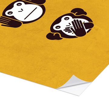 Posterlounge Wandfolie Editors Choice, Die drei Affen, Jugendzimmer Grafikdesign