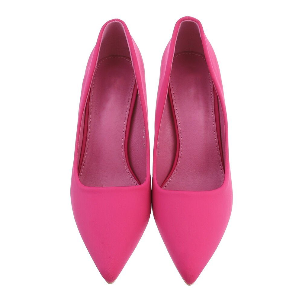 Abendschuhe Damen High-Heel-Pumps Heel Pink Pfennig-/Stilettoabsatz in High Pumps Ital-Design Elegant