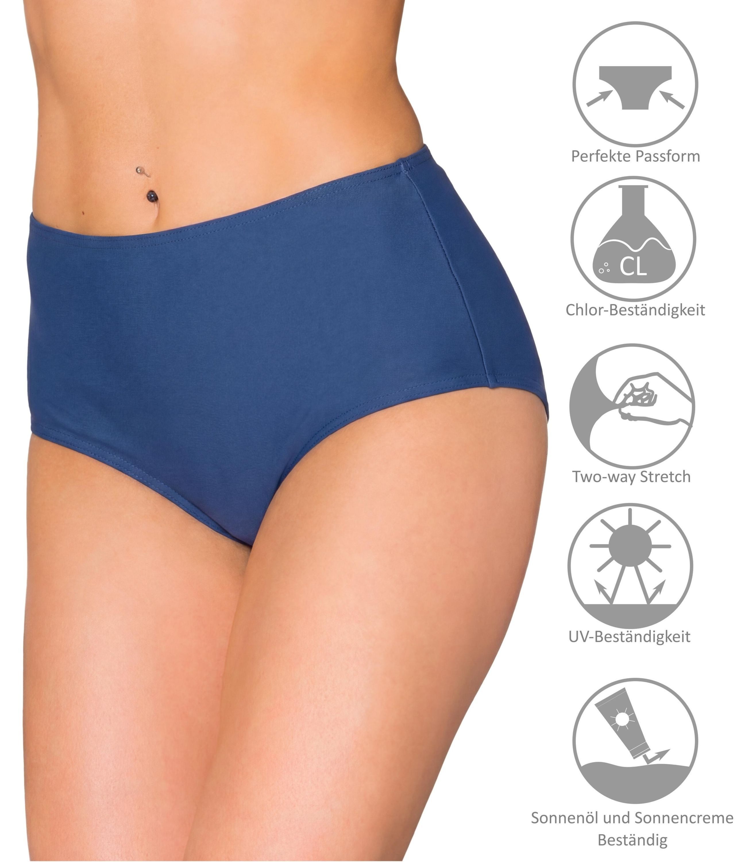 Aquarti Bikini-Hose Aquarti Damen Bikinihose Bikini-Slip mit Hohem Bund – Bild 5 von 5