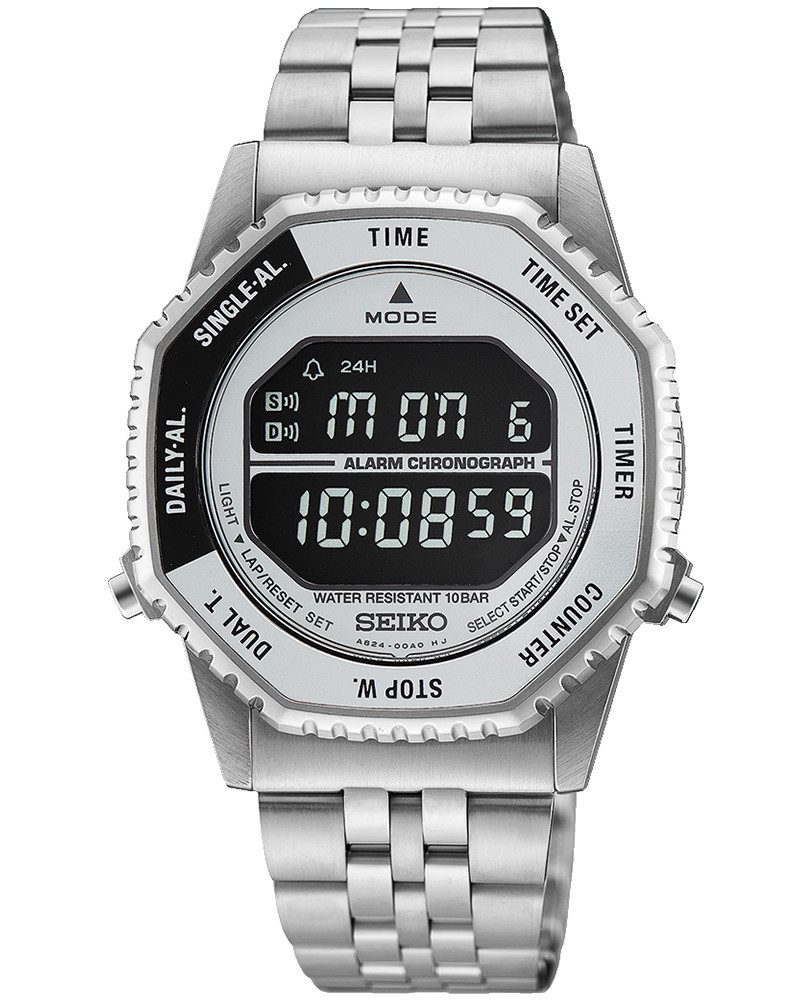 Seiko Digitaluhr HFL002P1, Armbanduhr, Damenuhr, Herrenuhr, Edelstahlarmband, digital
