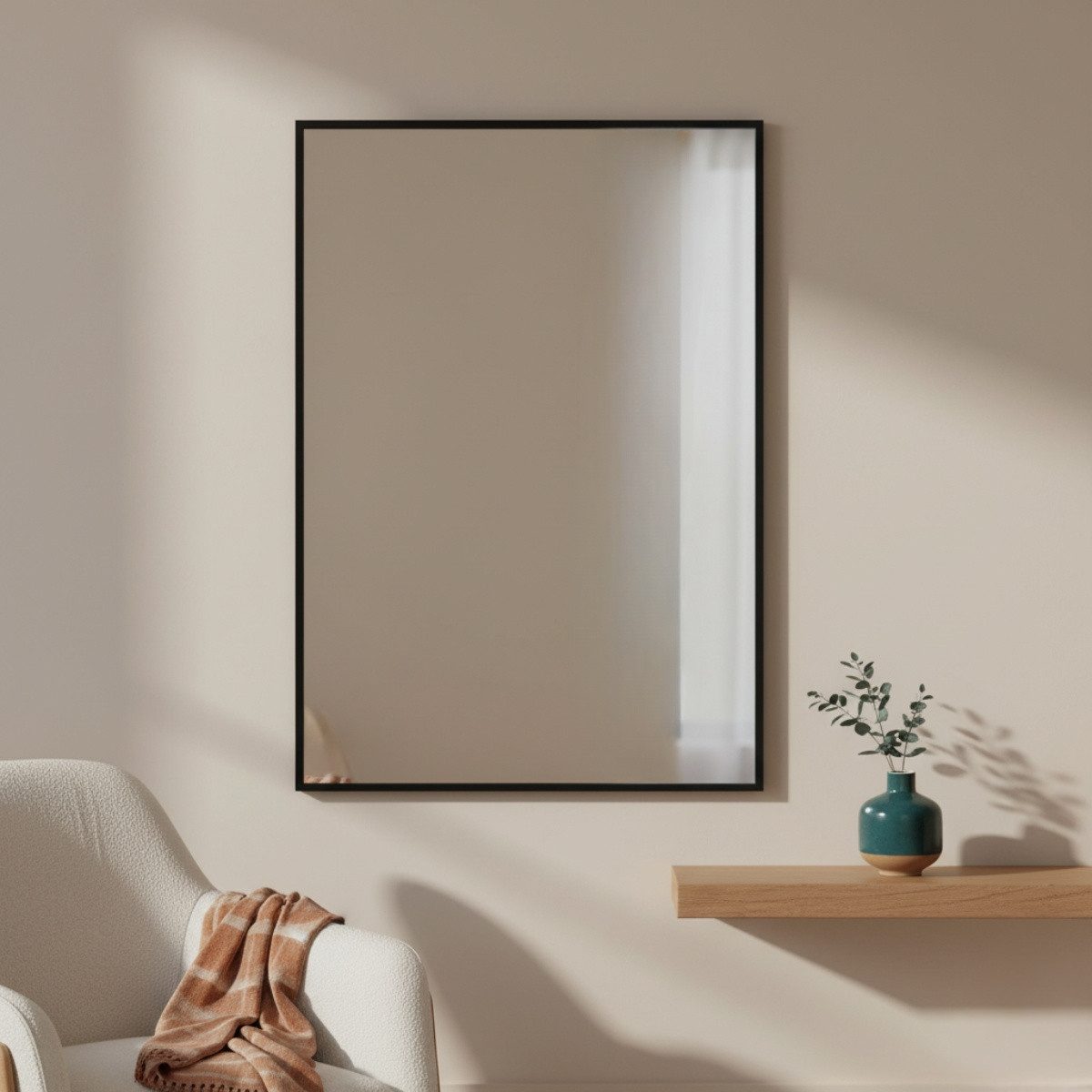 SCENA LIVING Wandspiegel Dekorativer Wandspiegel VINKEL, 70 x 50 cm, Splitterschutzfolie