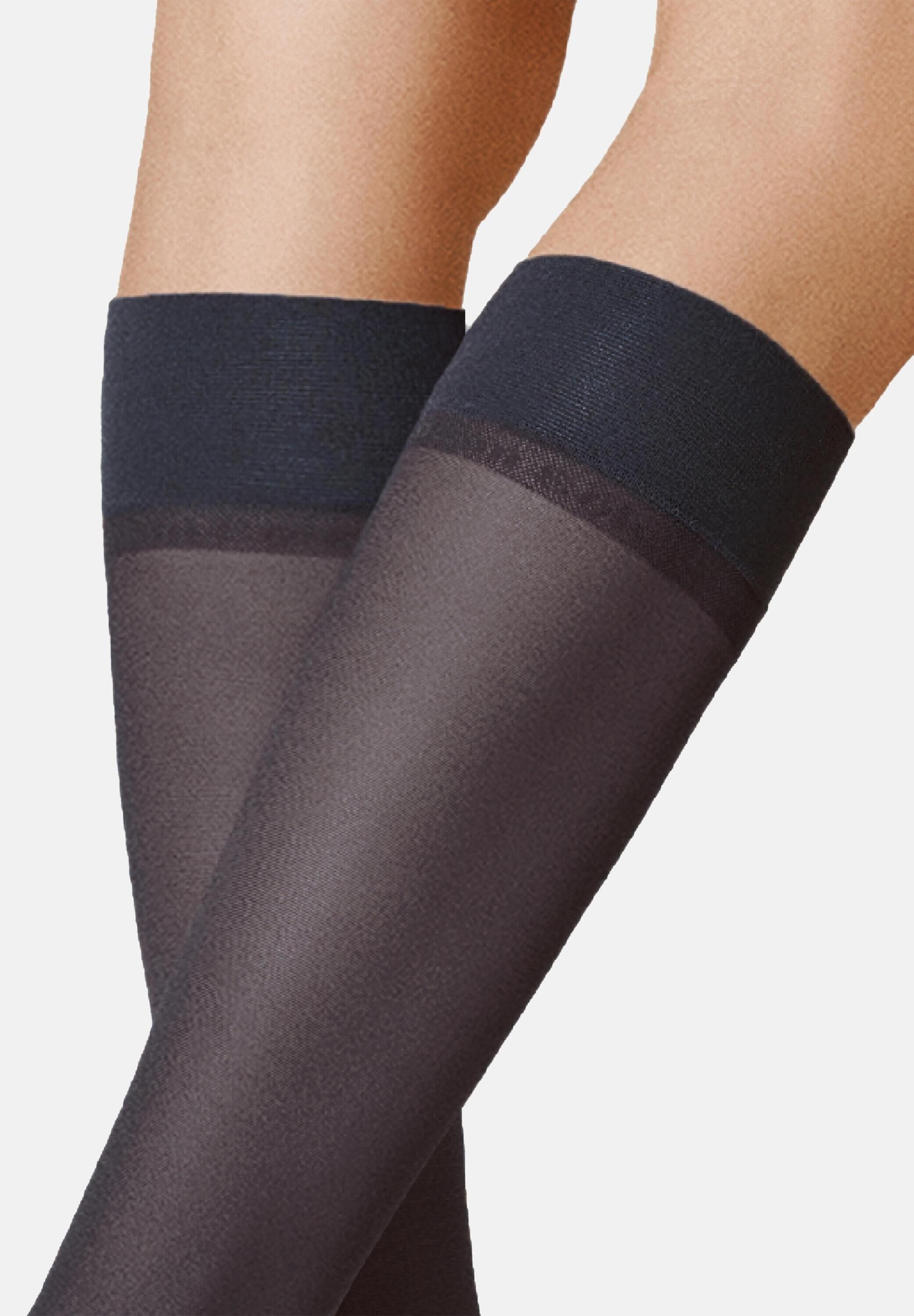 KUNERT Feinkniestrümpfe Cotton Sole 20 (1-Paar) Transparente Kniestrümpfe mit atmungsaktiver Baumwoll-Sohle