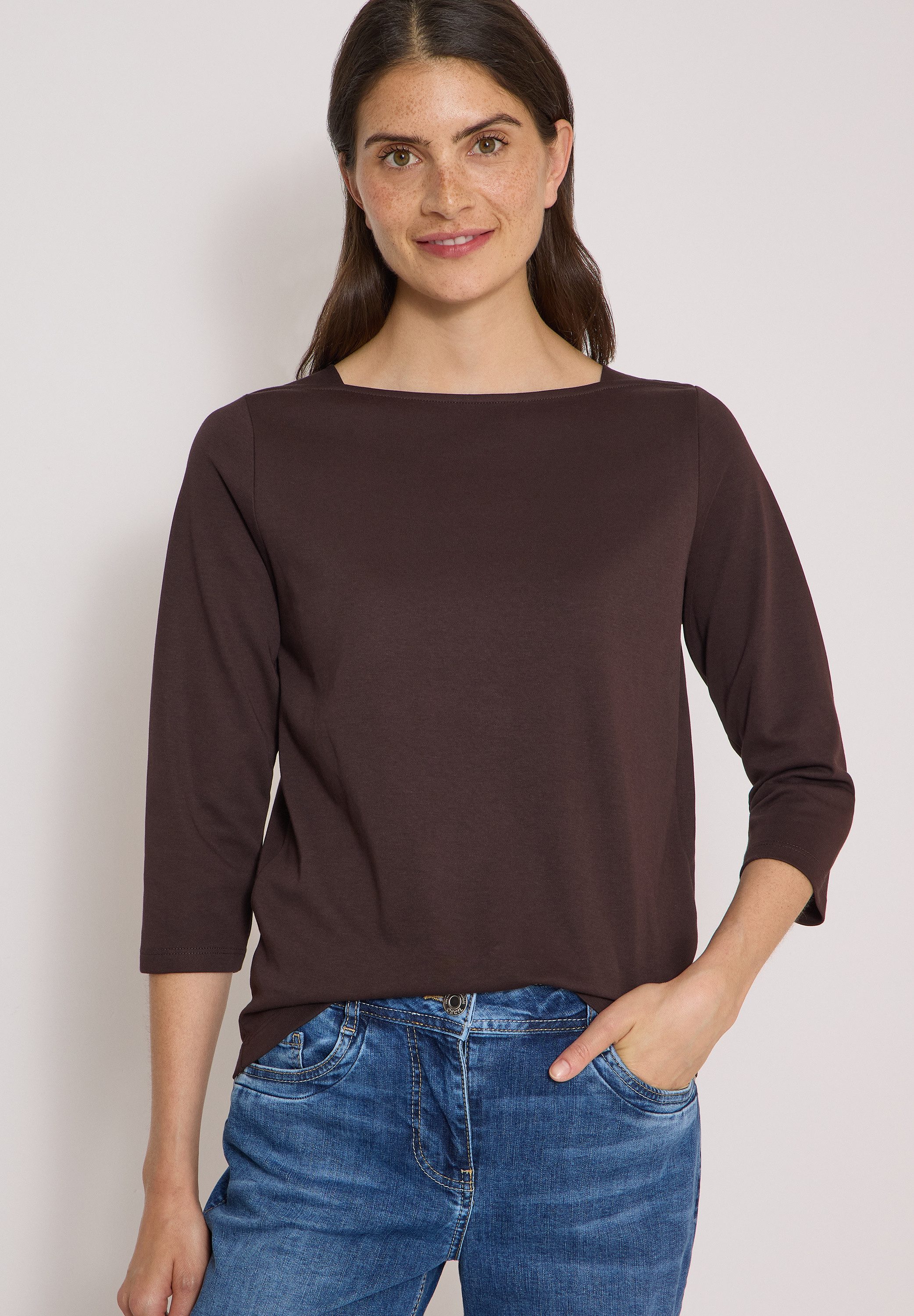 CECIL 3/4-Arm-Shirt aus reiner Baumwolle