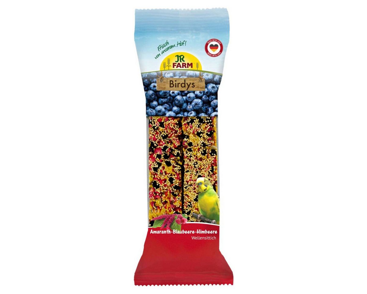 JR Farm Birdys Wellensittich Amaranth-Blaubeere-Himbeere 130 g - 5 Stück, Trockenfutter für: Vogel
