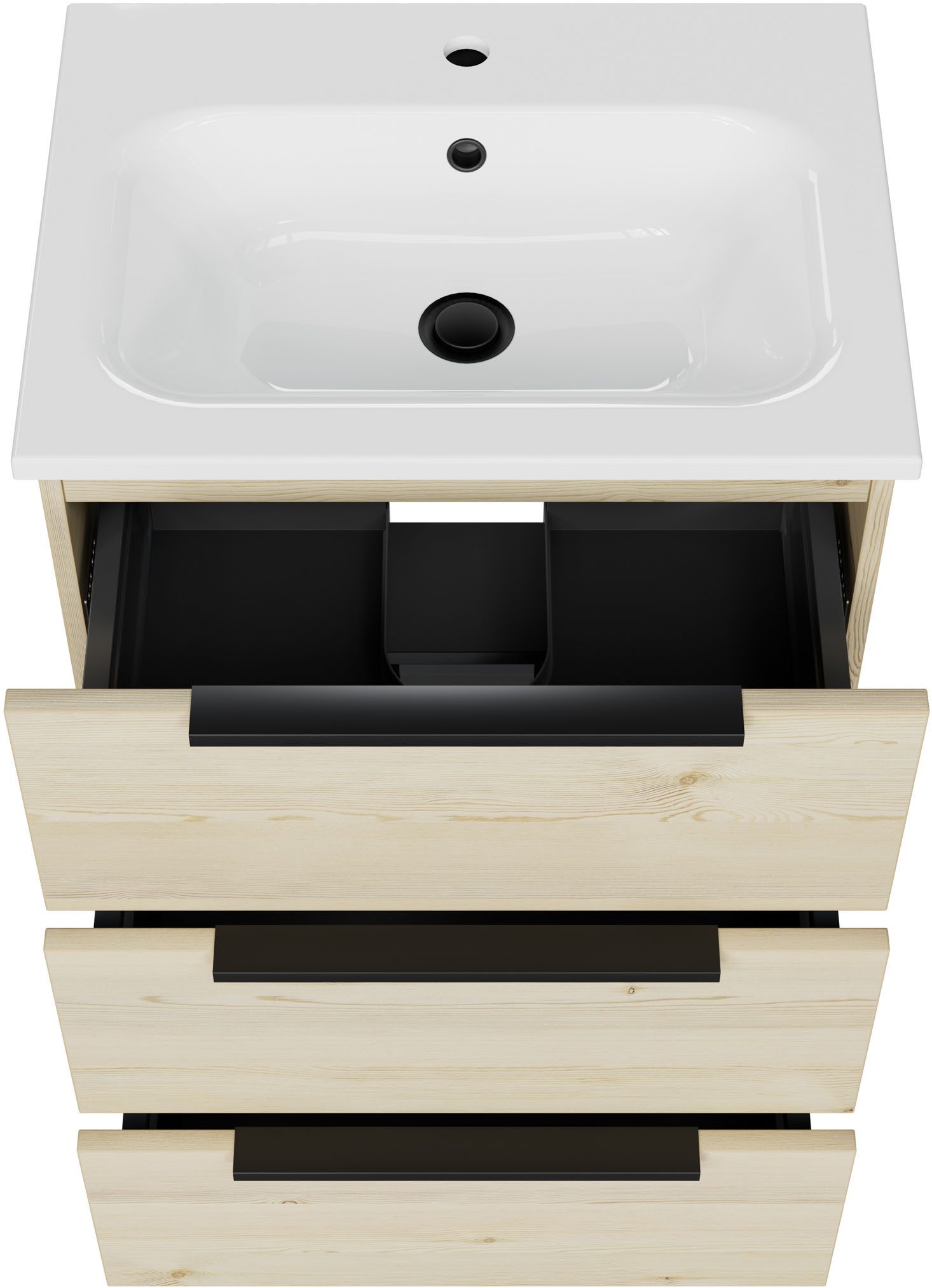 Saphir Badmöbel-Set Mineralmarmor-Waschtisch mit Waschtischunterschrank, (2-St)