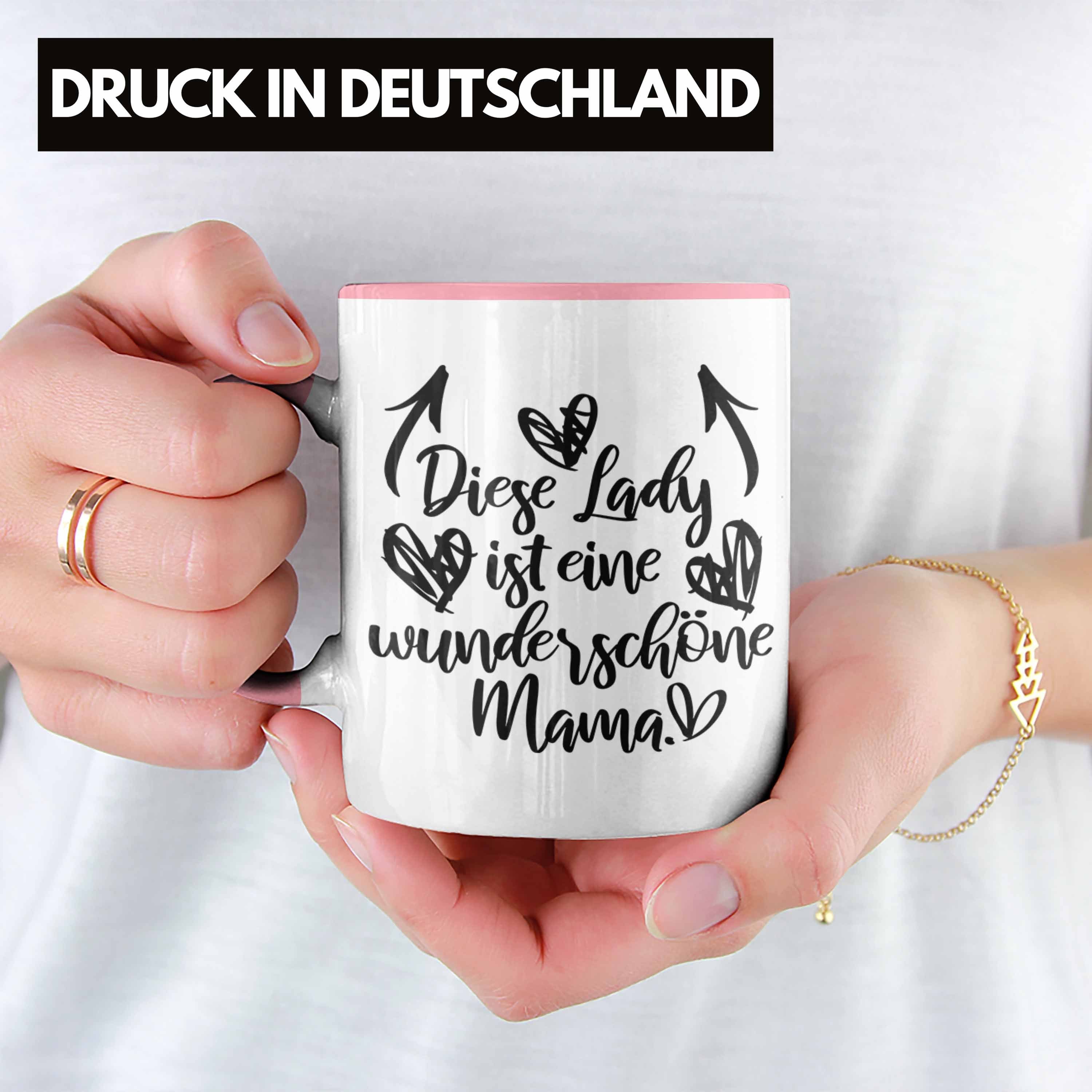 mit Trendation - Trendation Rosa Mama Wunderschöne Tasse Mutter Geschenk Tasse Kaffeetasse Spruch Geschenkidee Muttertag