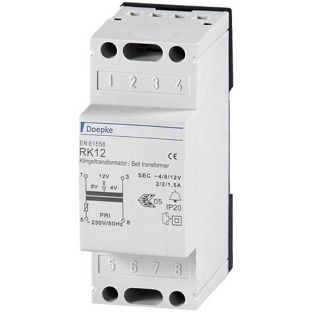 Klingeltransformator, 2 A/2 A/1.5 A, 4 V/8 V/12 V Trafo