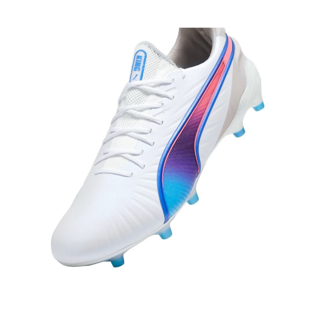 PUMA King Ultimate FG/AG (für festen Boden/Kunstoberflächen) weiss/blau Fußballschuh