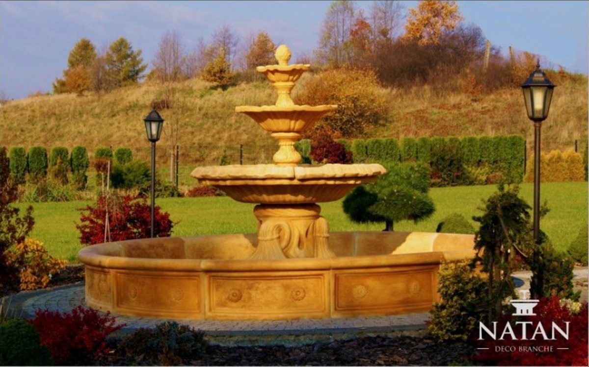 Springbrunnen Brunnen Zierbrunnen Skulptur Garten Fontaine Becken JVmoebel Skulptur