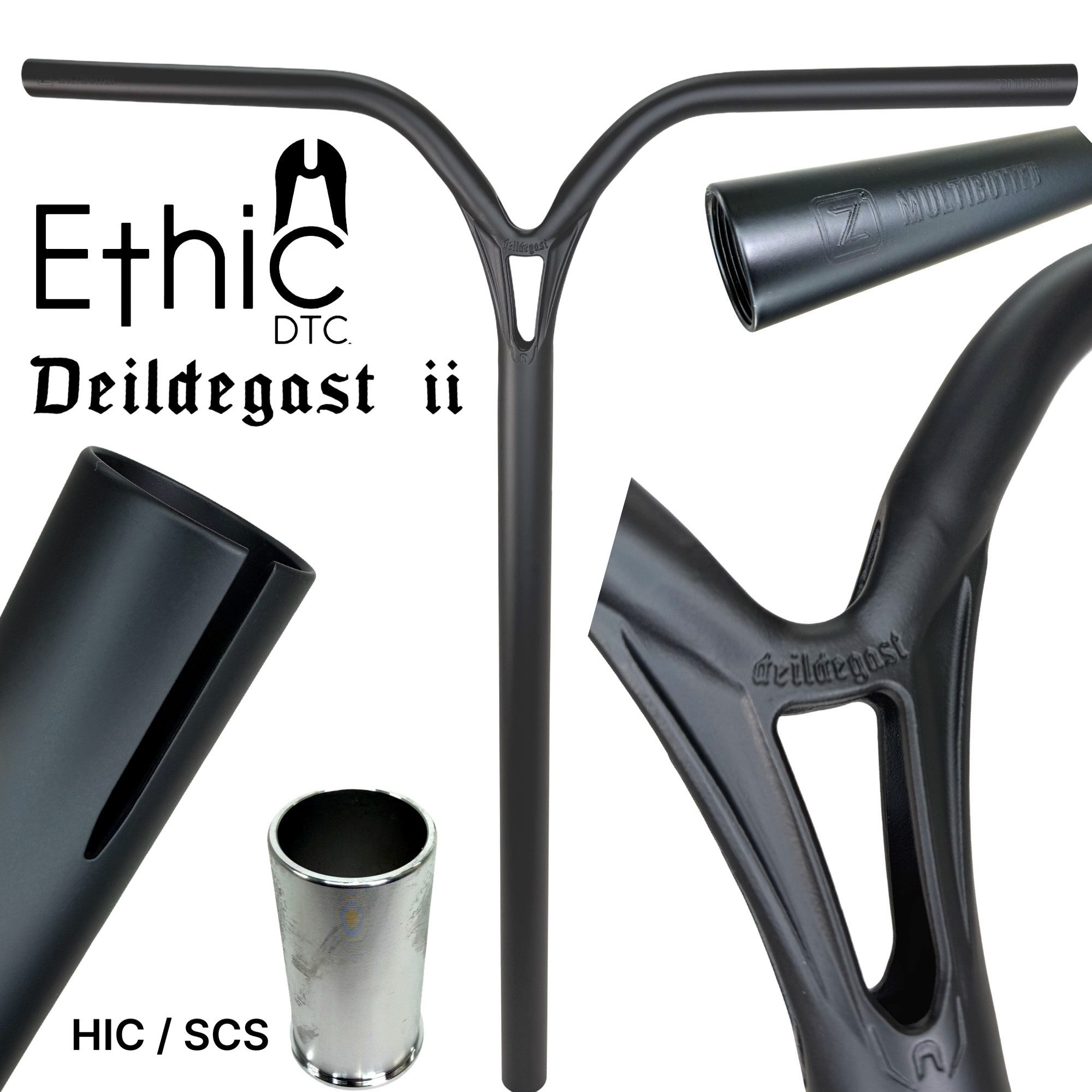 Stuntscooter Ethic DTC Deildegast V2 Scooter Bar HIC/SCS 72 cm Schwarz