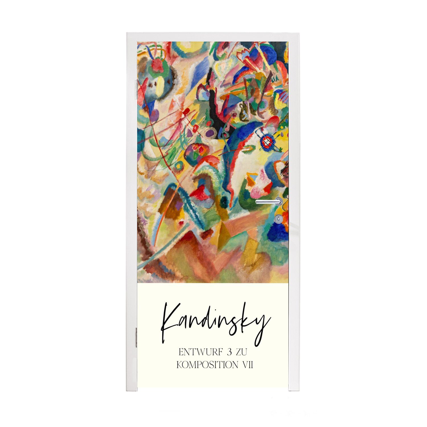 MuchoWow Türtapete Entwurf 3 zu komposition VII - Kandinsky - Alte Meister, Matt, bedruckt, (1 St), Fototapete für Tür, Türaufkleber, 75x205 cm
