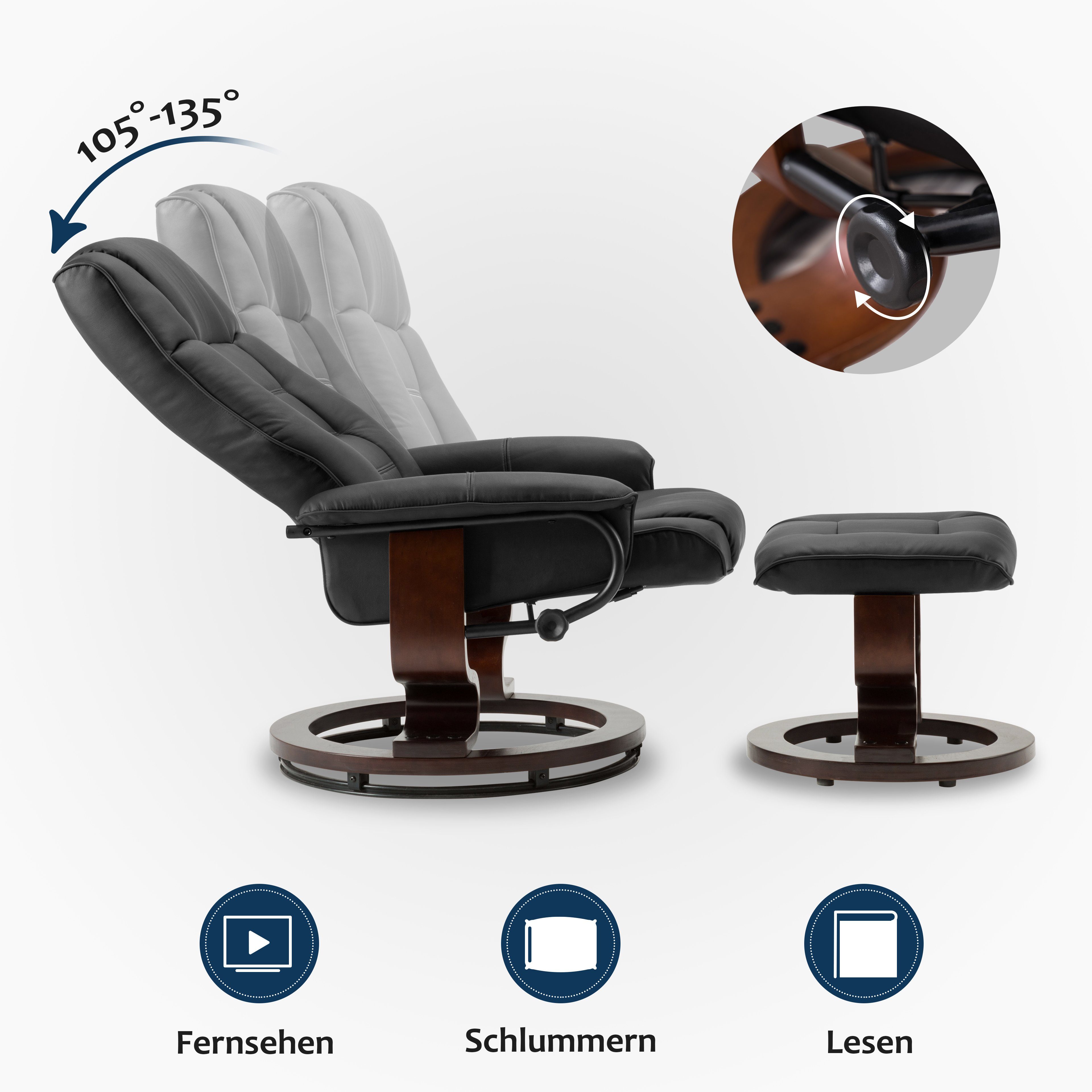 MCombo TV-Sessel M MCombo Relaxsessel mit Hocker Fernsehsessel 9019 (M MCom günstig online kaufen