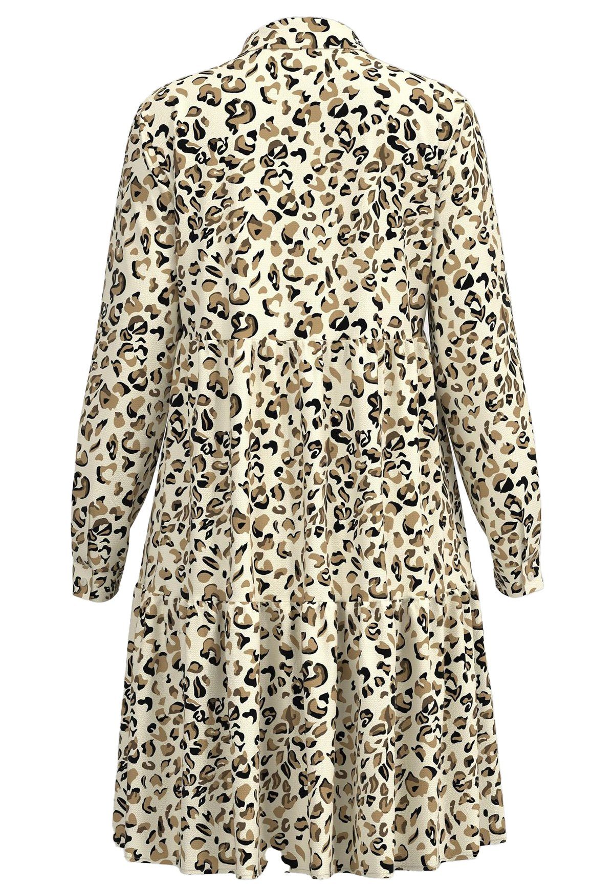 JACQUELINE de YONG Shirtkleid Kurzes Kleid Langarm in Gemusterte (lang) JDYPIPER Camel Bluse Tunika 4536
