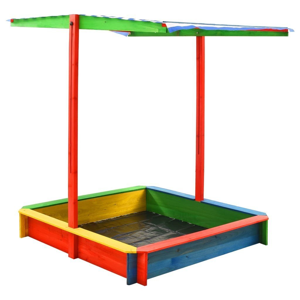 vidaXL Sandkasten »Sandkasten mit Verstellbarem Dach Tannenholz Bunt UV50«  online kaufen | OTTO