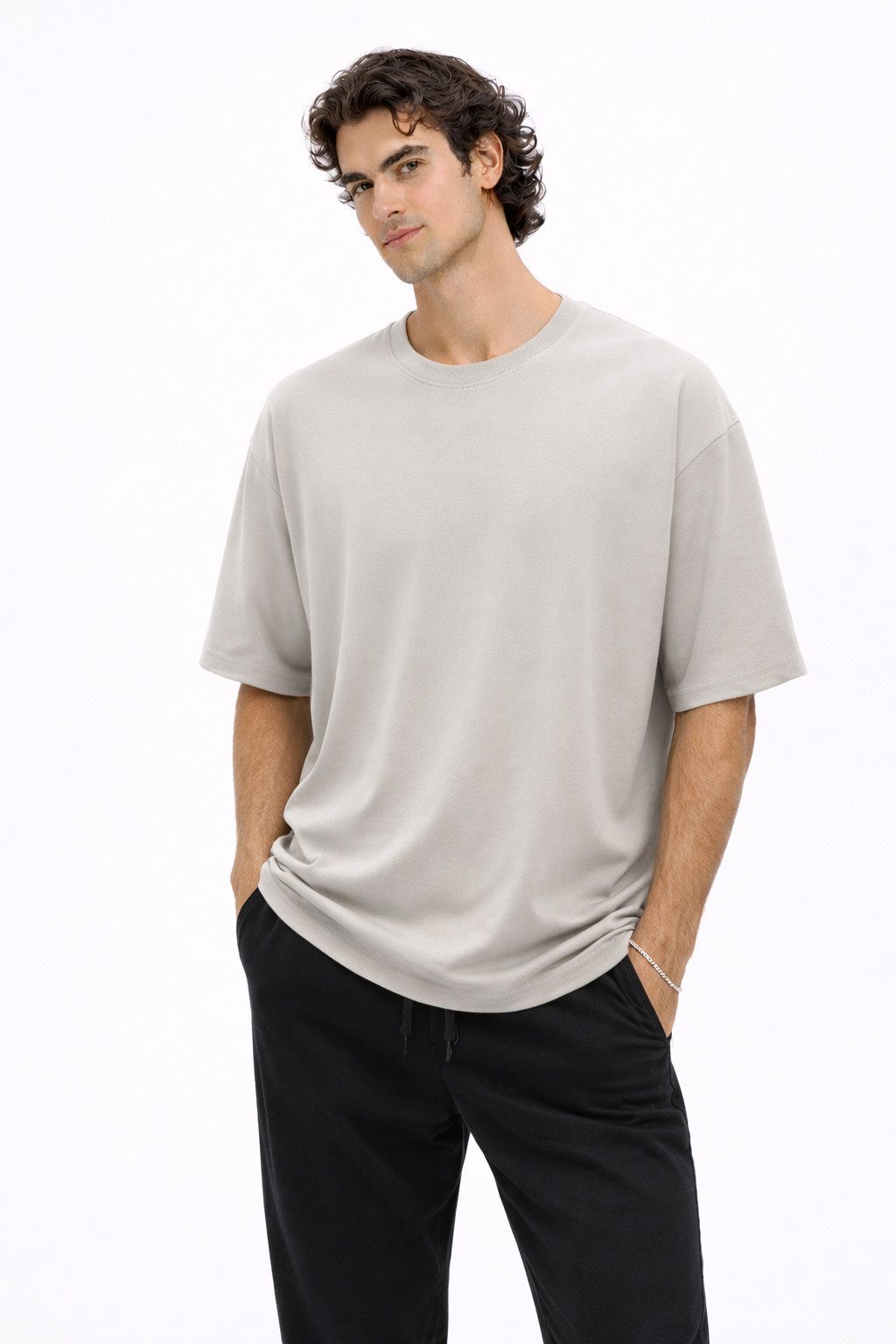 T-Shirt Herren Oversize T-Shirt Sommer Heavy Weight Basic Shirt Premium OH-45
