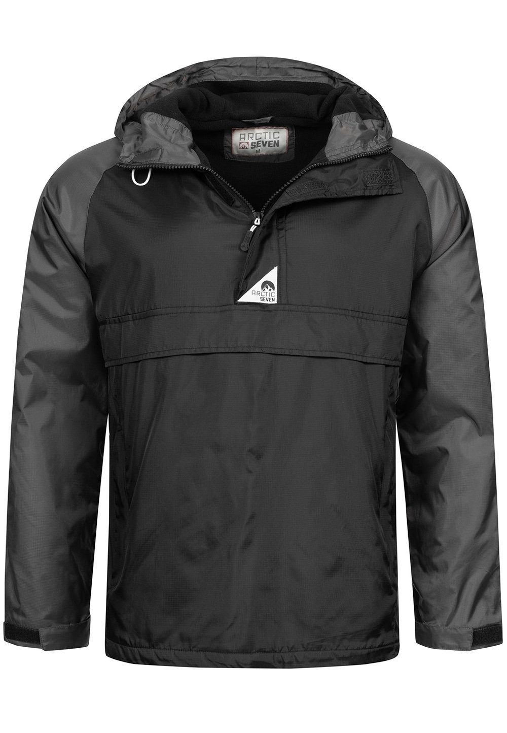 Kragen Regenjacke Arctic ASWincio schwarz hochschließendem Seven mit