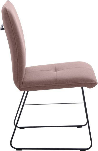 Griff Komfort Steppung Sitz Rücken, in Metall Wohnen altrose Drahtgestell Kufenstuhl K+W & am St), im (1 schwarz,