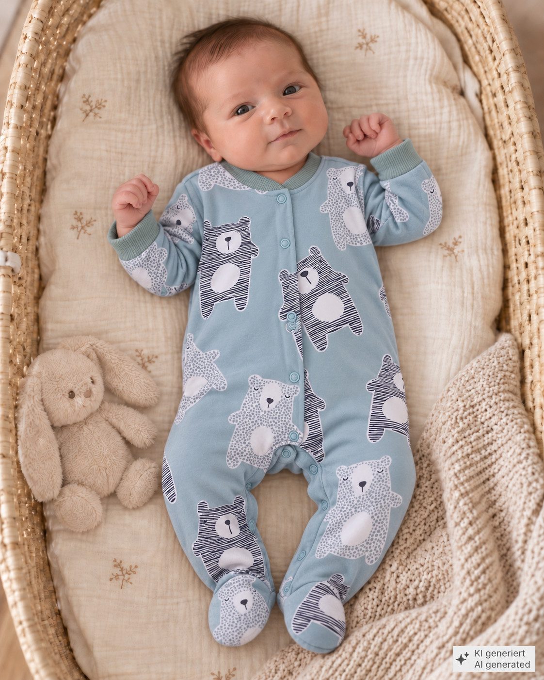 La Bortini Strampler Baby Anzug Einteiler mit Druckknöpfen neutral für Neugeborene (neutral, für Mädchen und Jungen) aus Baumwolle, unisex, 62 68