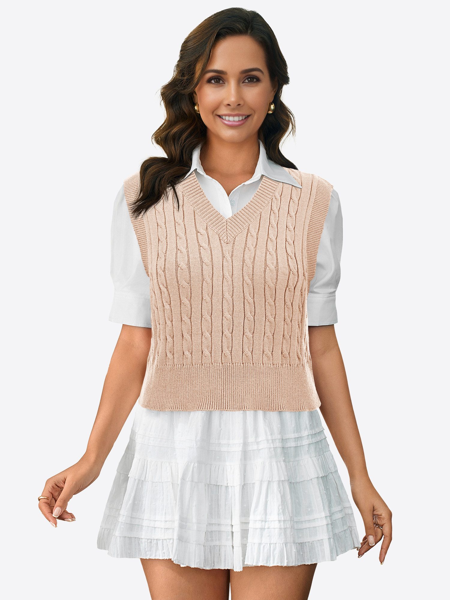 Imily Bela Strickweste Damen Ärmellose Kurze Weste (Packung, 1-tlg., 1per-P günstig online kaufen