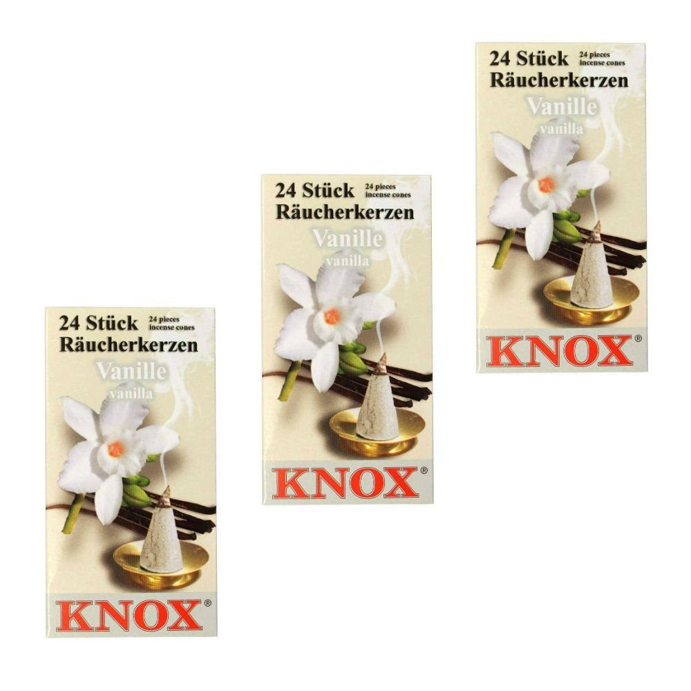KNOX Räuchermännchen 3 Päckchen Räucherkerzen- Vanille - 24er Packung