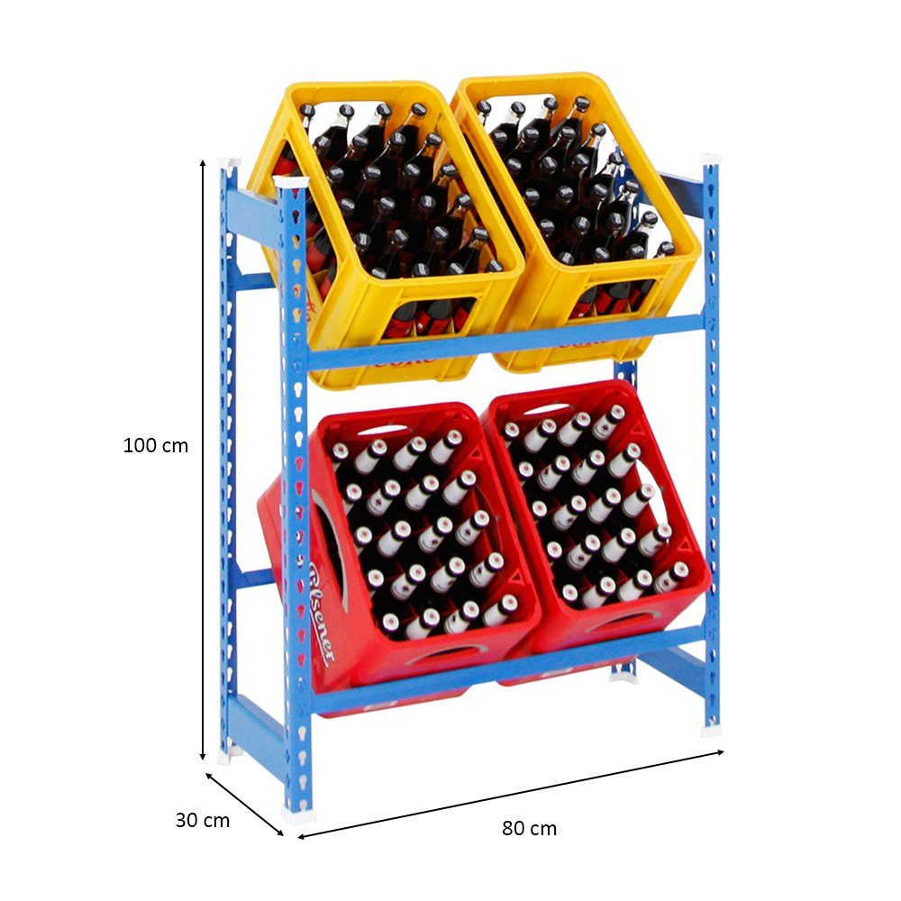 PROREGAL® Flaschenregal Getränkekistenregal CAMEL 100x80x30cm Blau, günstig online kaufen