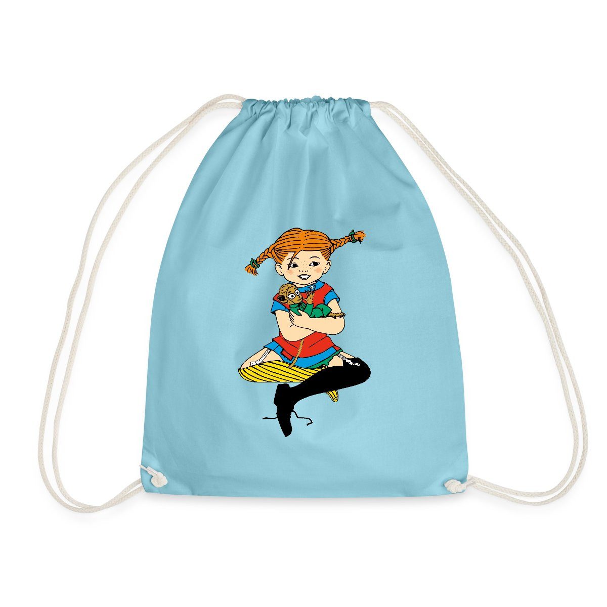 Spreadshirt Turnbeutel Pippi Langstrumpf Zusammen Mit Herr Nilsson Turnbeutel (1-tlg)