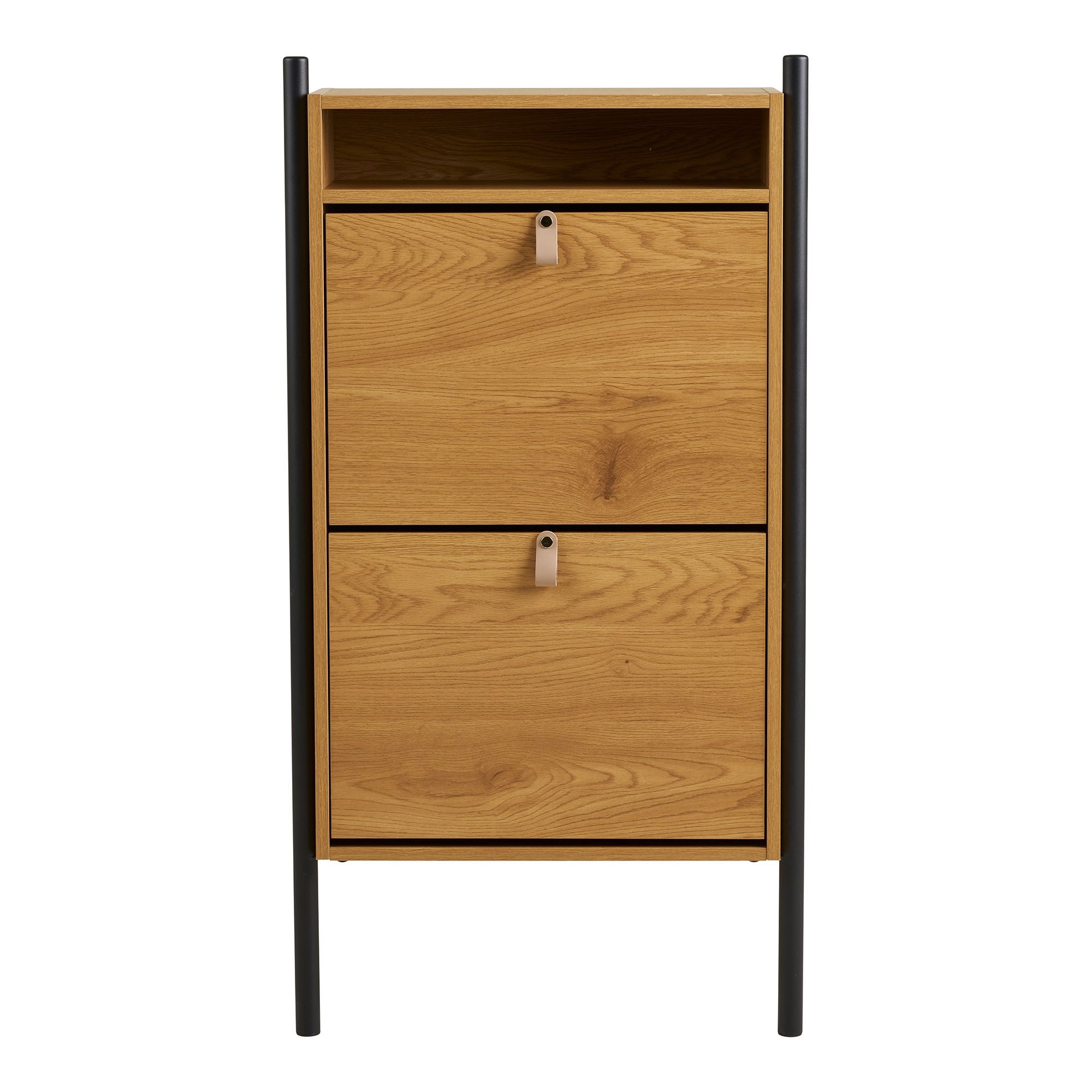 freiraum Schuhkipper Barco, in Eiche natur, Stahl, Melaminfolie - 62x118x26cm (BxHxT)