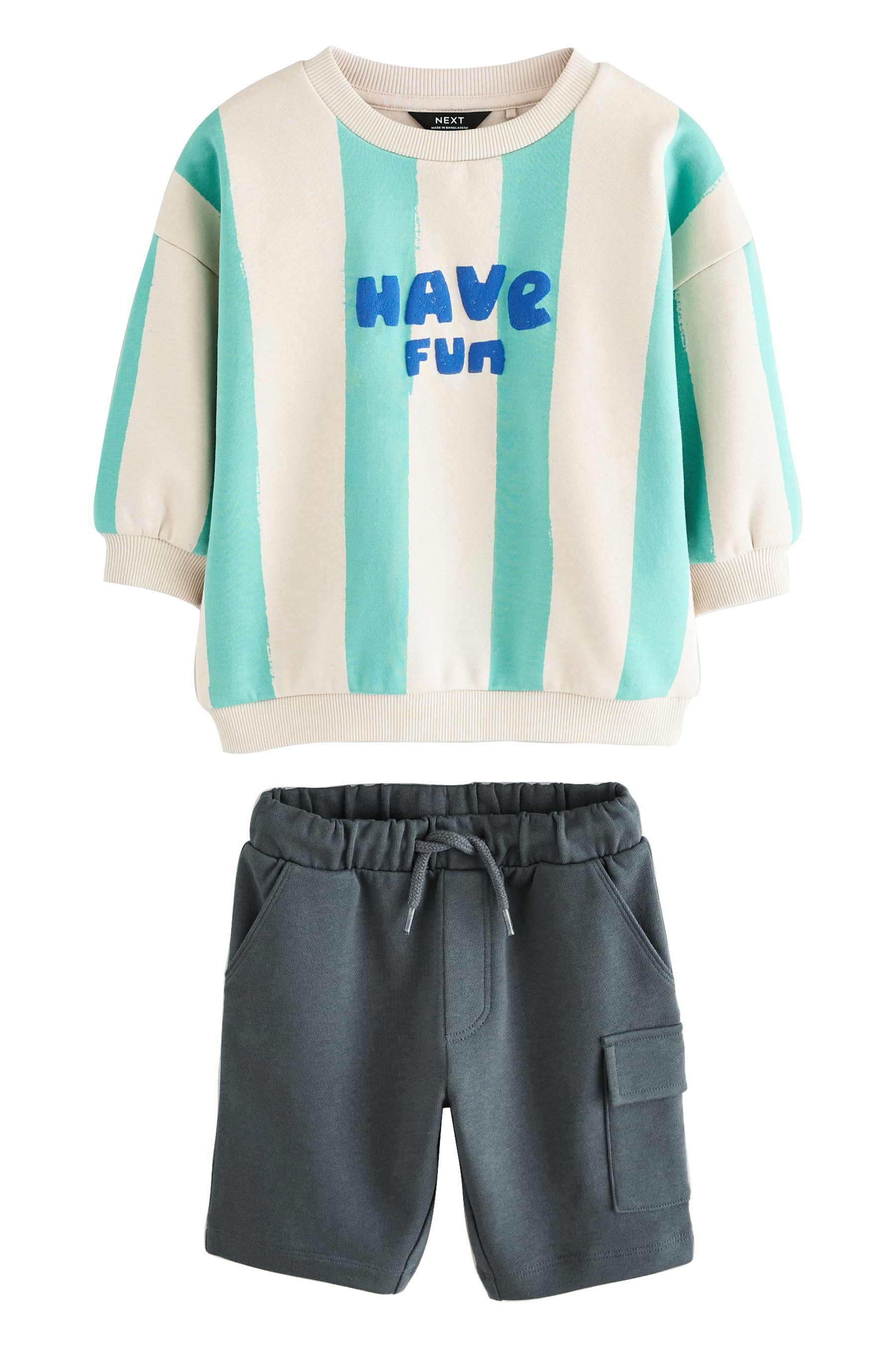 Pullover & Shorts Jersey-Sweatshirt und Shorts, Set
