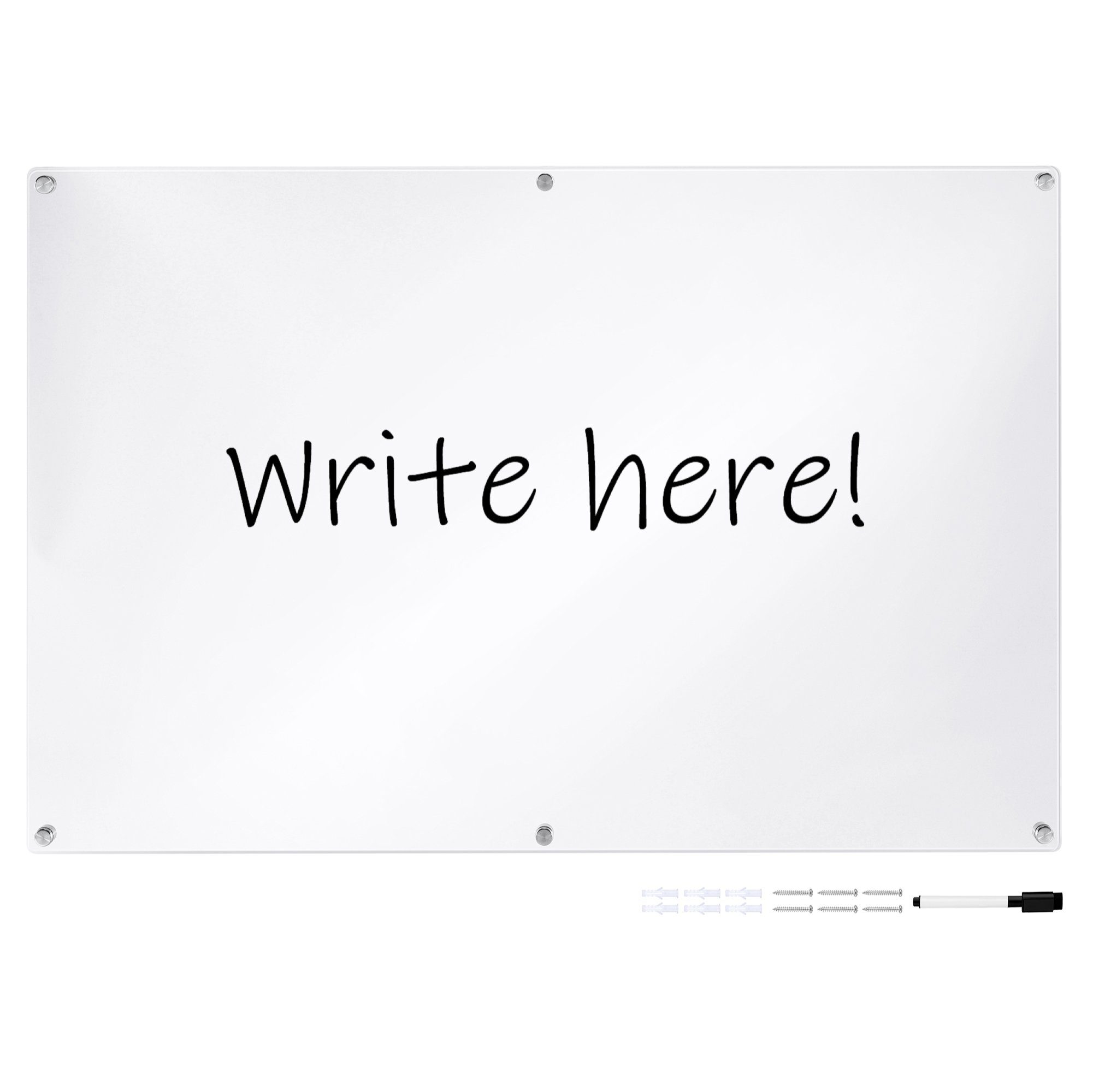 Navaris Tafel Acryl Memoboard zum Beschriften 90x60cm - Memo Board wandmontiert, (1-tlg)