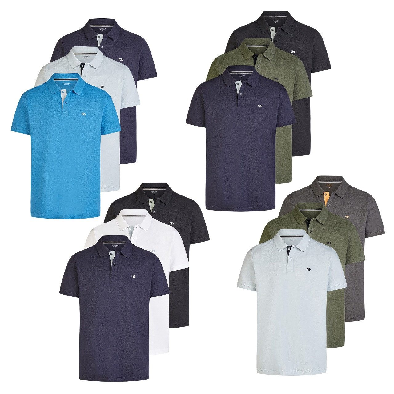 Poloshirt Herren Poloshirt 3er-Set Regular Fit
