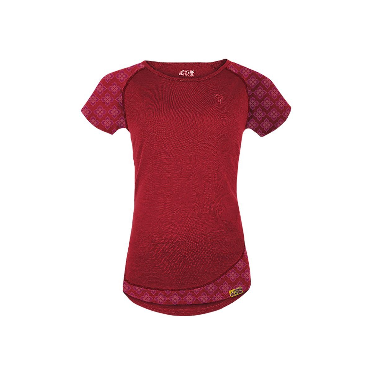 Grüezi bag Kurzarmshirt Woodwool T-shirt Lady Tilly Allover Vielseitiges, schnelltrocknendes Shirt aus Merinowolle und
