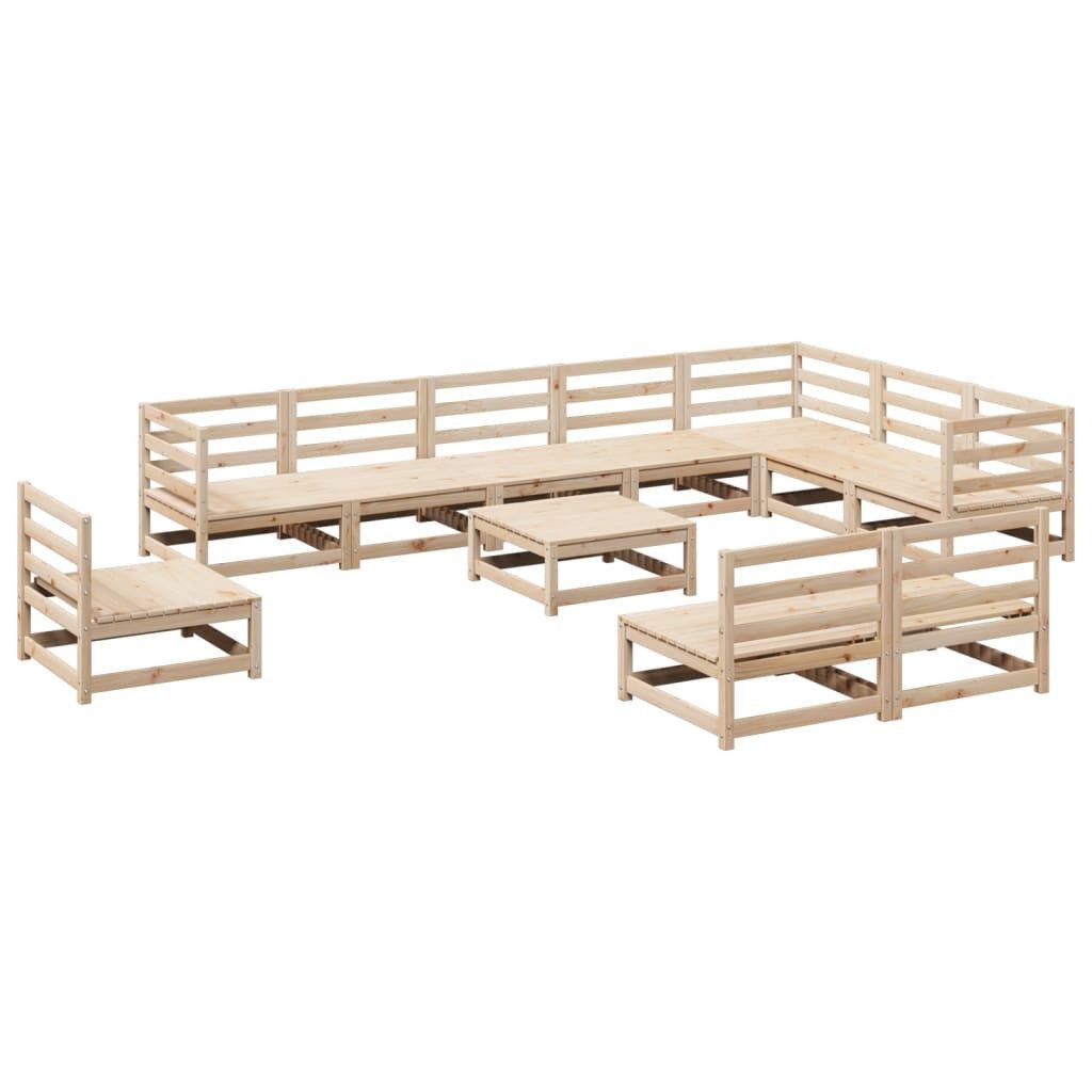 vidaXL Gartenlounge-Set 11-tlg. Garten-Sofagarnitur Massivholz Kiefer, (1-tlg)