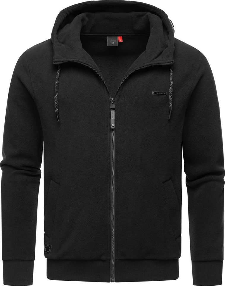 Ragwear Kapuzensweatjacke Natte Zip Fleece Herren leichte basic Fleecejacke  mit Kapuze, Leichte Fleecejacke mit Rippbündchen und Kapuze