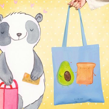Mr. & Mrs. Panda Tragetasche Avocado Toast - Sky Blue - Geschenk, Veggie, Toastbrot, Hochzeit, Fre (1-tlg), Design-Highlight