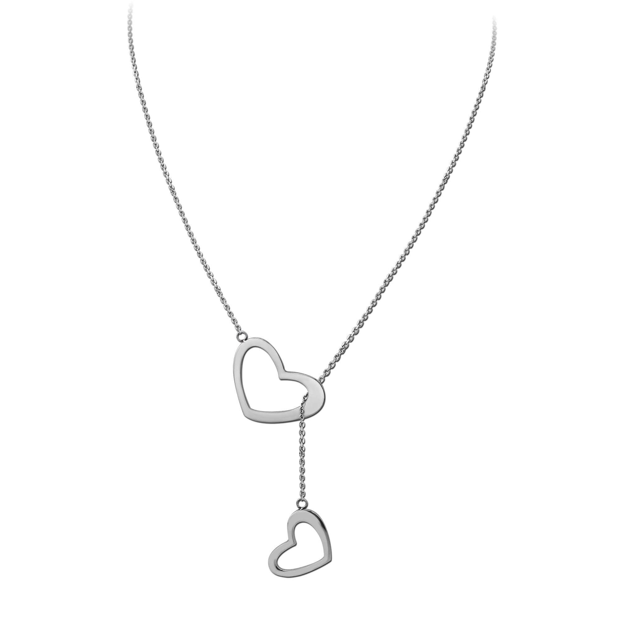 viva-adorno Y-Kette Herz Damenkette Lassokette Halskette Herzen 60cm Edelst günstig online kaufen