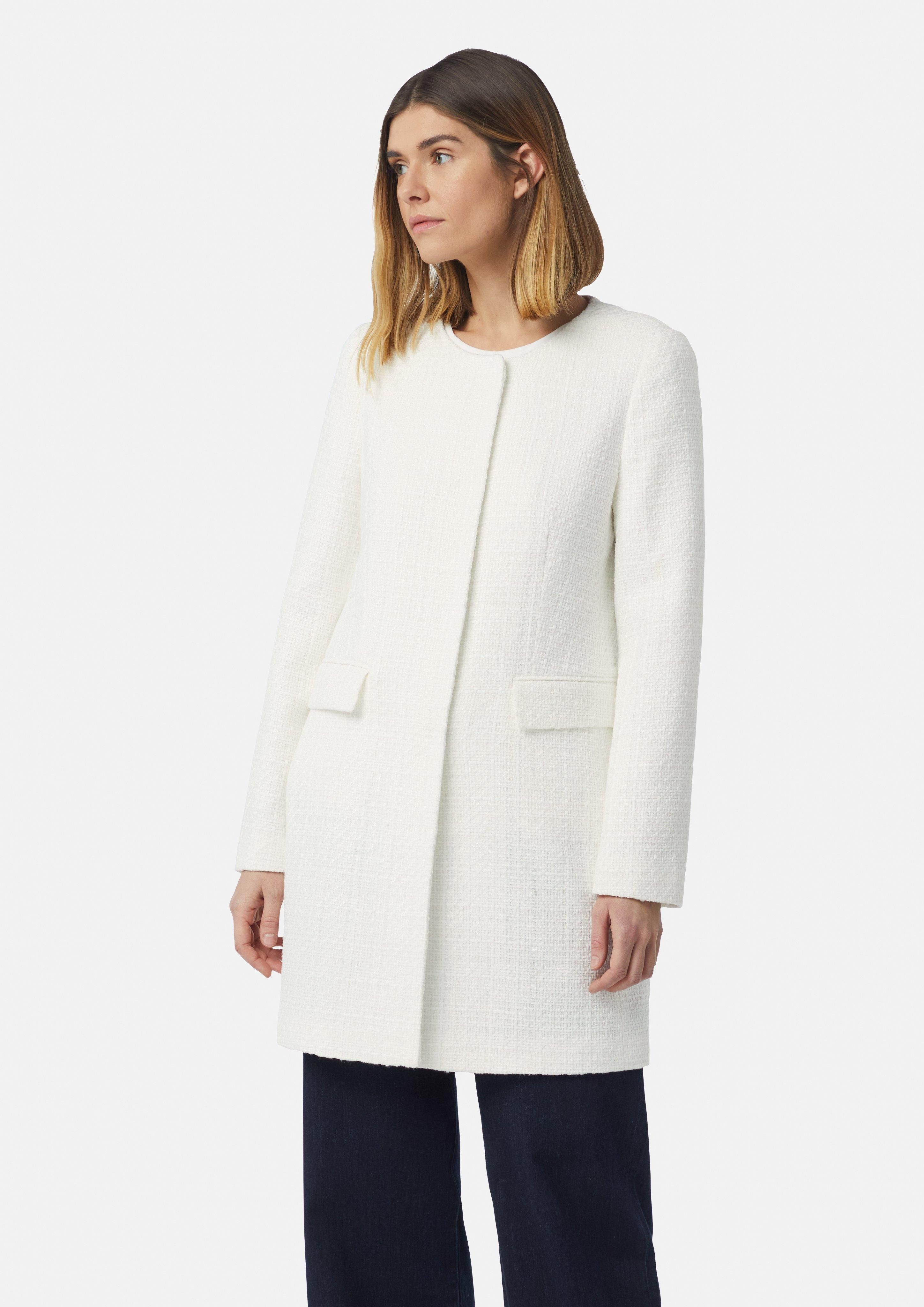 Langmantel Taillierter Blazermantel aus strukturiertem Tweed